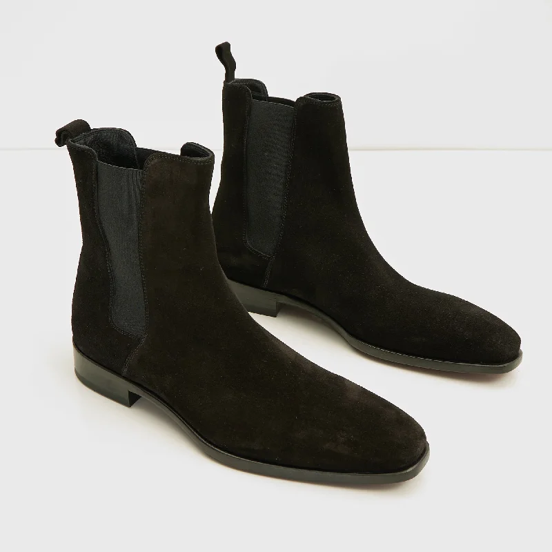 All Leather Essential Chelsea Boot - Black Suede