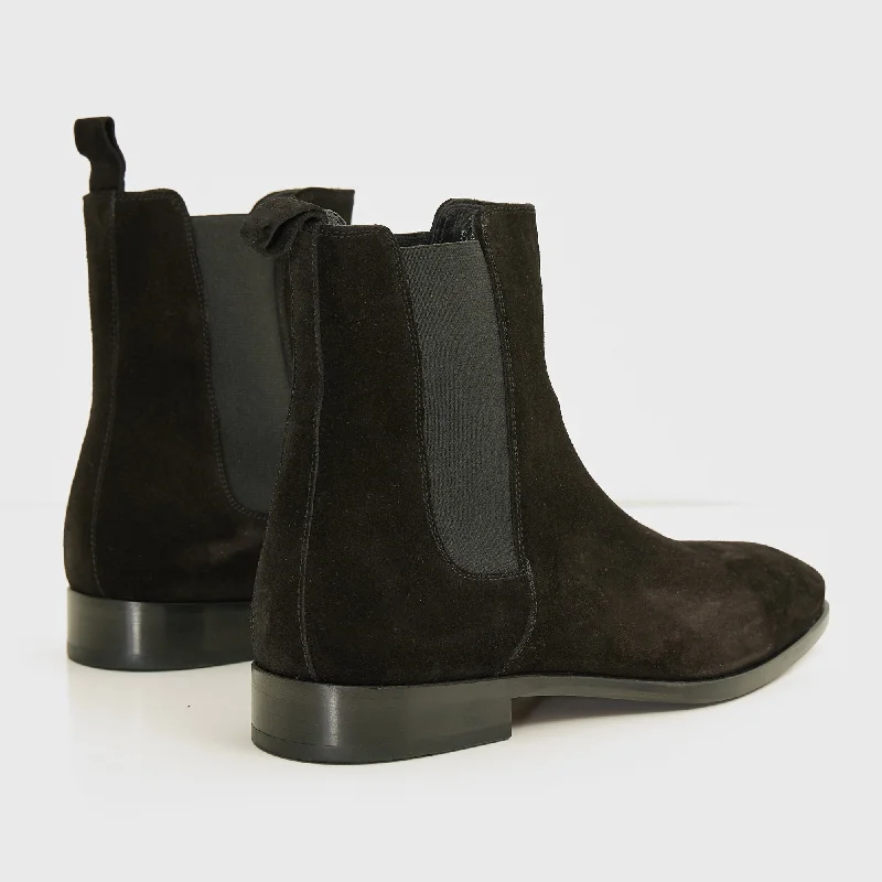 All Leather Essential Chelsea Boot - Black Suede