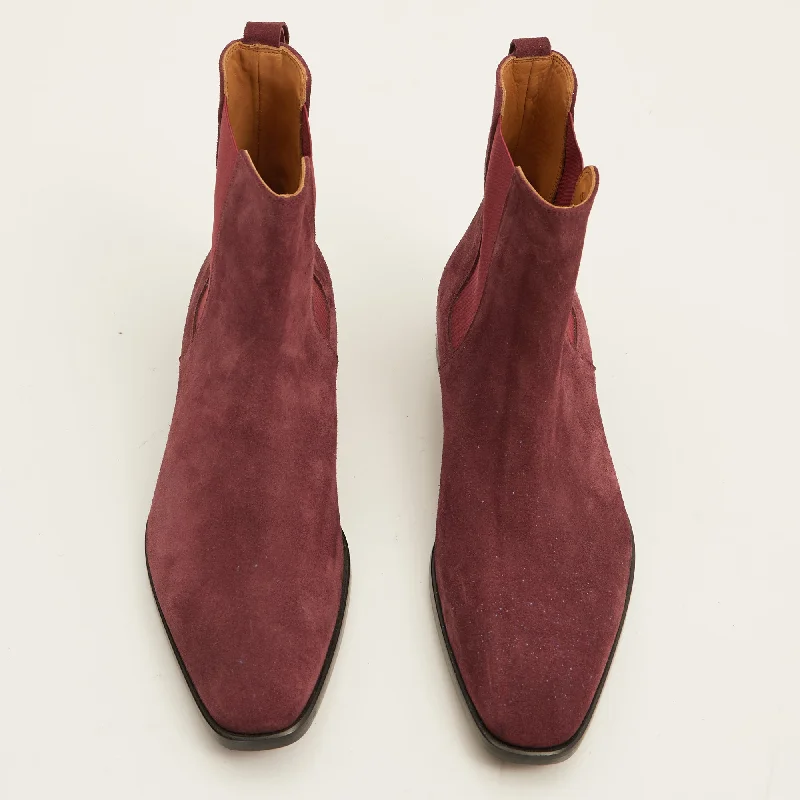 All Leather Essential Chelsea Boot  - Oxblood Suede