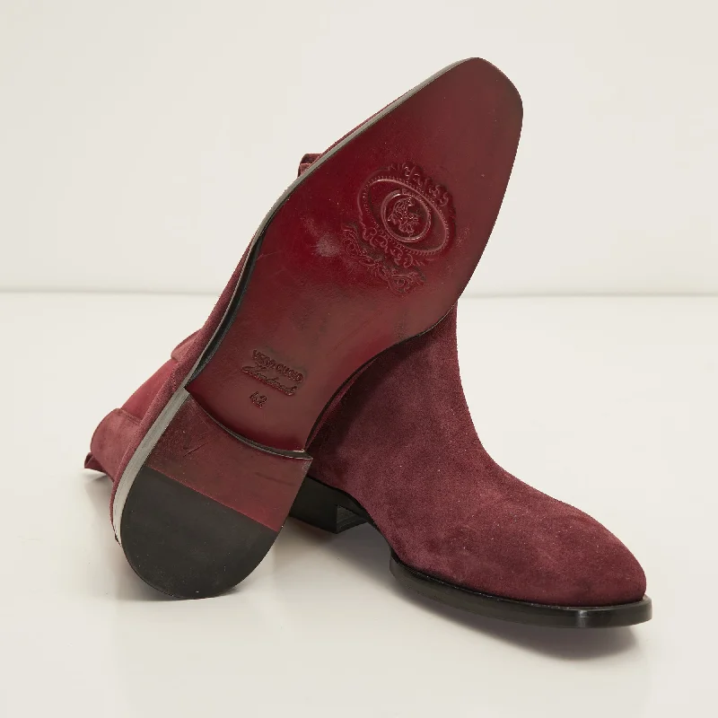 All Leather Essential Chelsea Boot  - Oxblood Suede