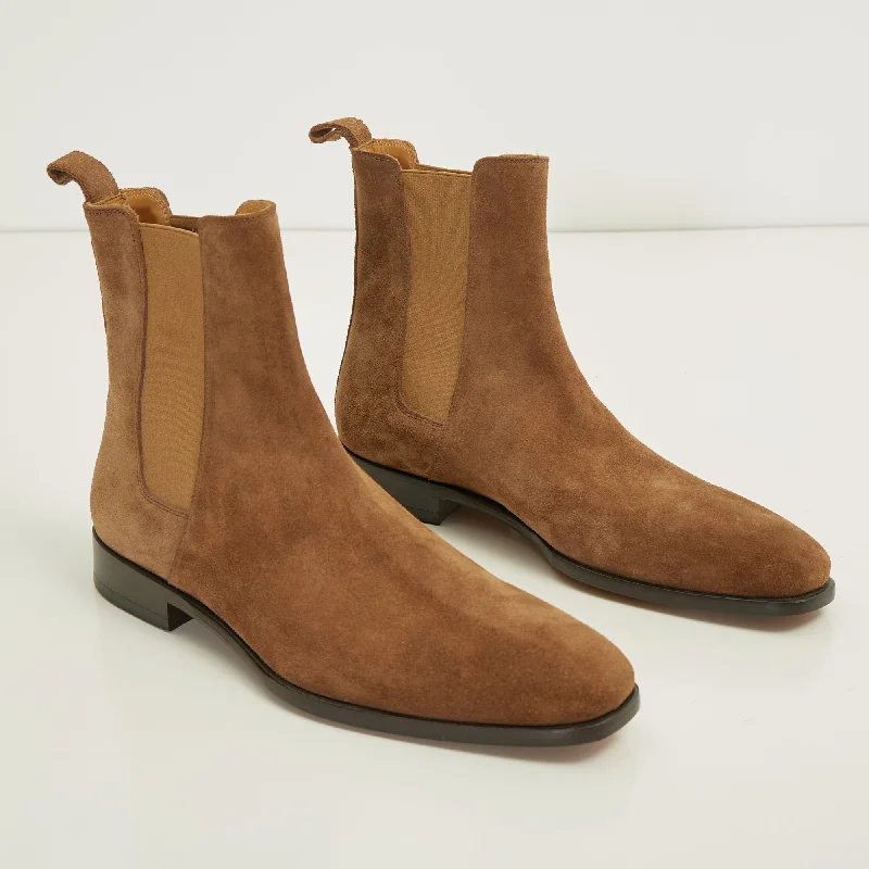 All Leather Essential Chelsea Boot  - Tobacco Suede