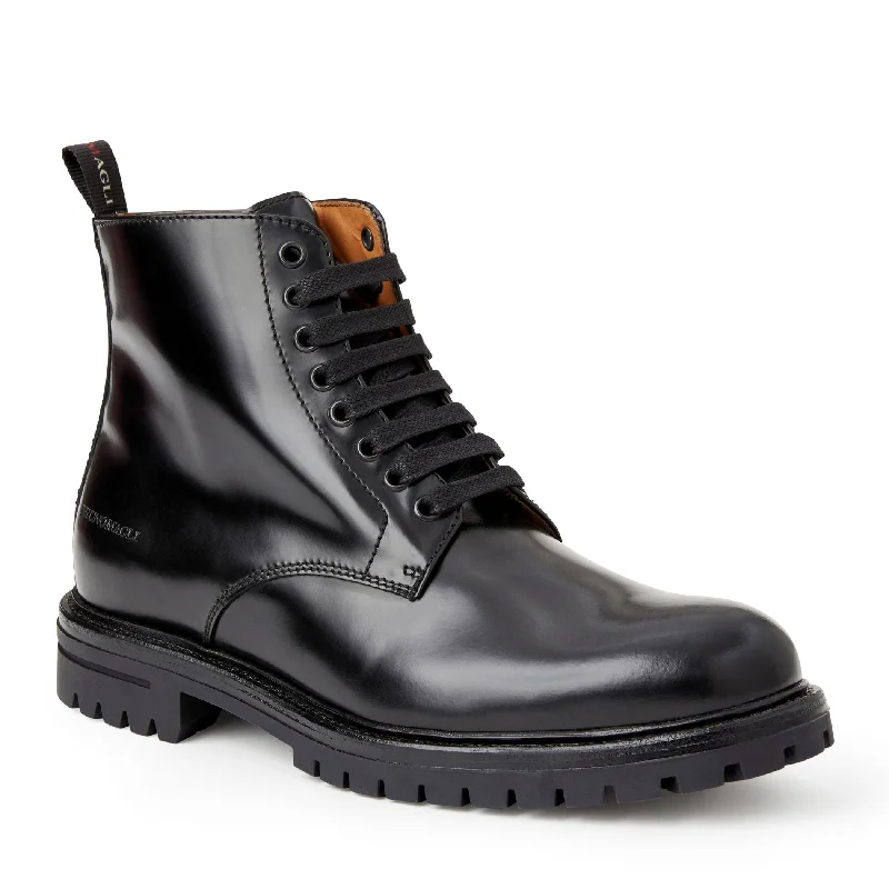 Griffin 6 inch Lace up Leather boot-Black