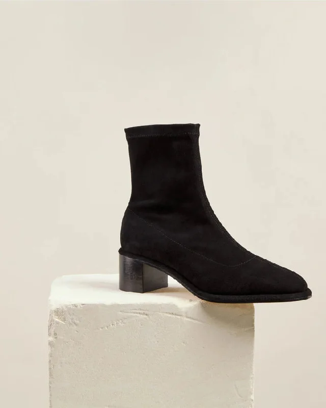 Iris Black Suede Boots