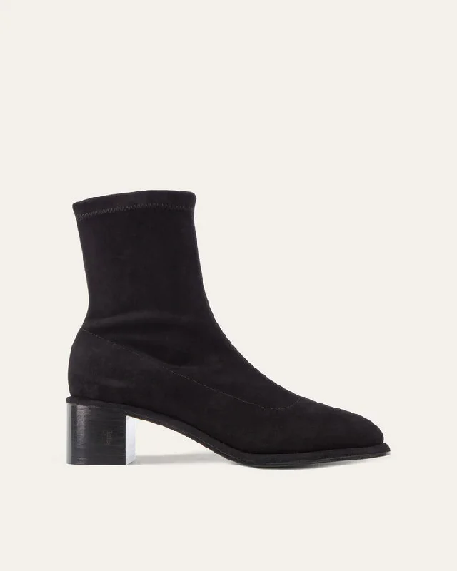 Iris Black Suede Boots