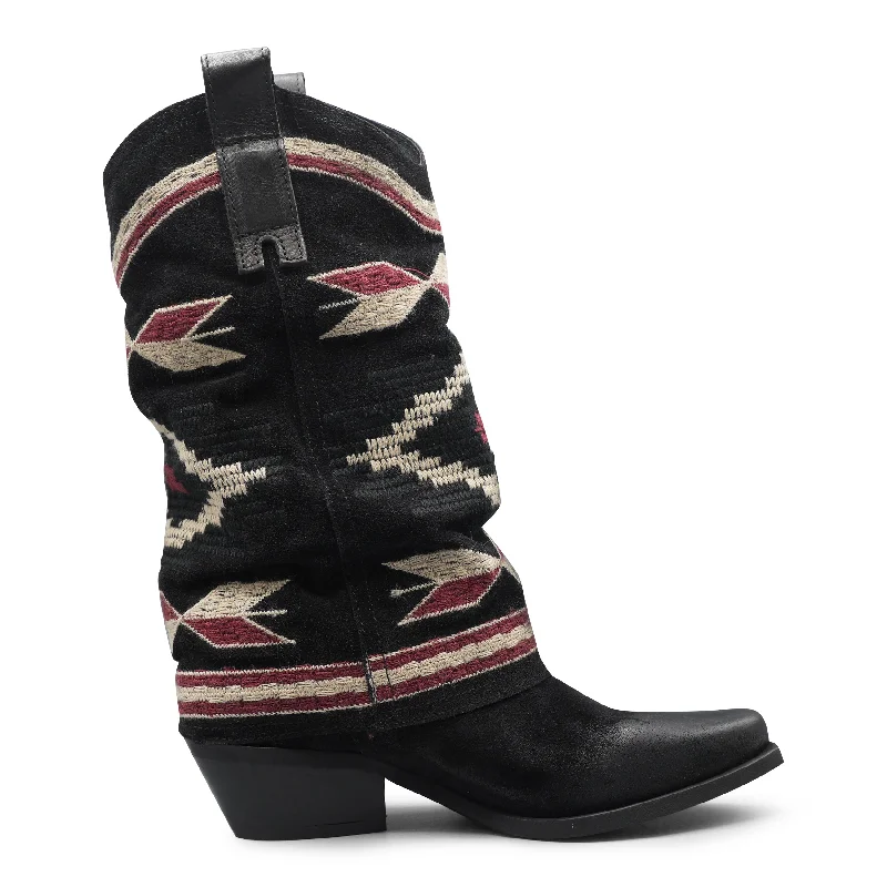 IZEL - Black/Red Aztec Boot