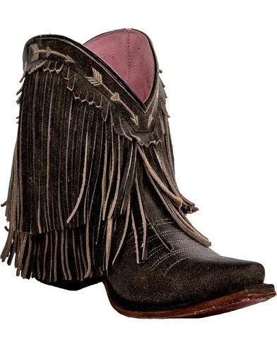 Junk Gypsy Spitfire Fringe Bootie in Distressed Brown