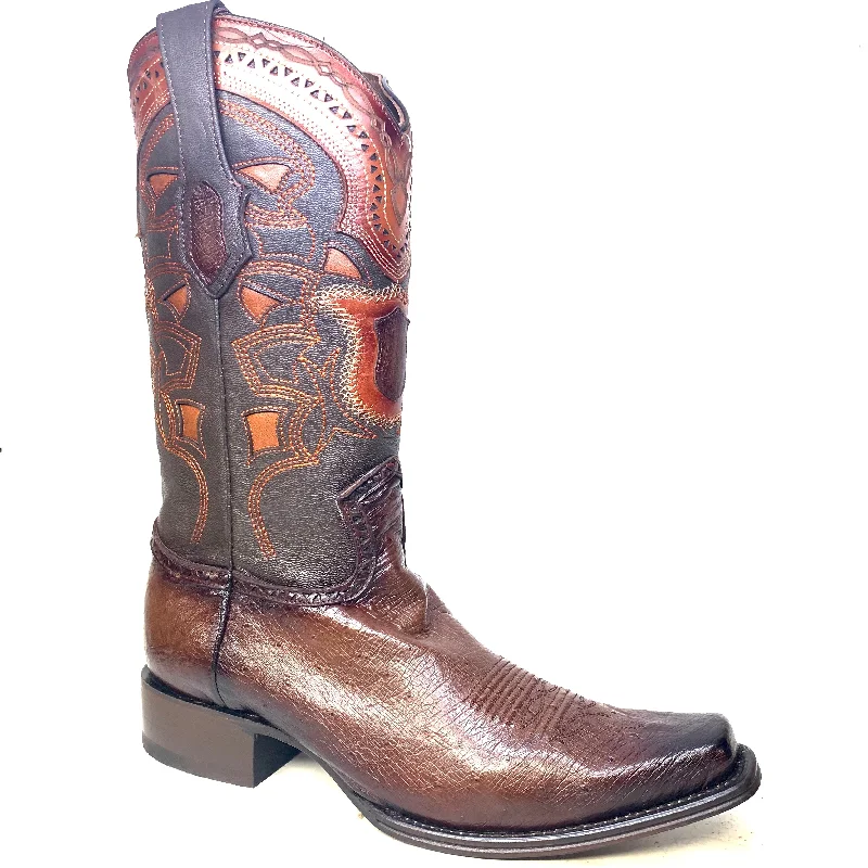 Los Altos Boots Brown Ostrich Quill Cowboy Boots