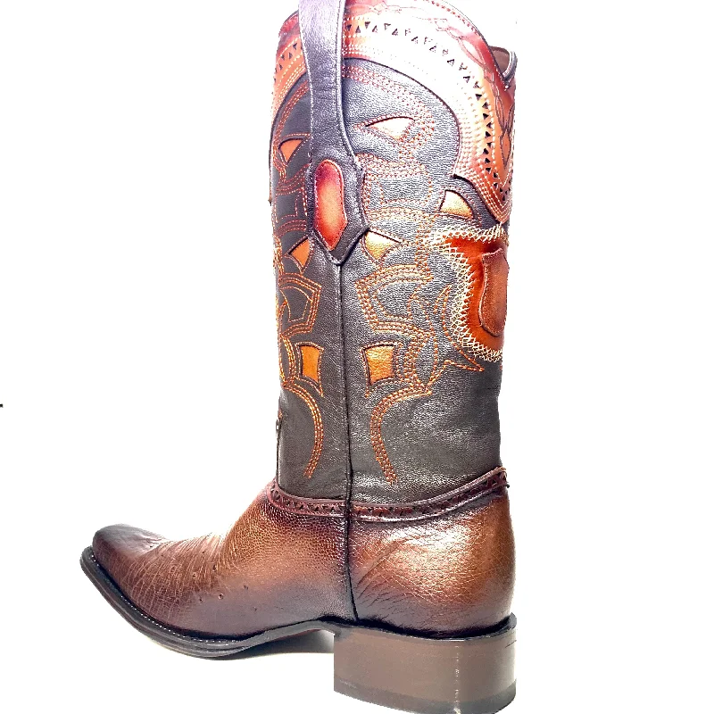 Los Altos Boots Brown Ostrich Quill Cowboy Boots