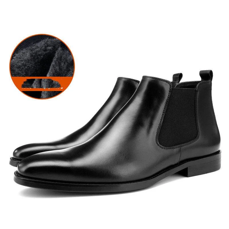 Men Plus Velvet Warm Leather British Style Martin Boots