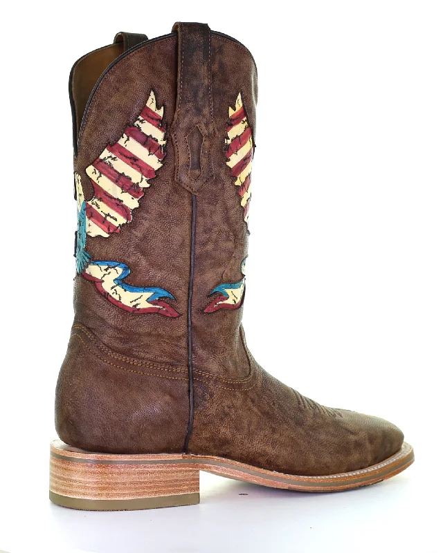 Men's Eagle Inlay Western Boots