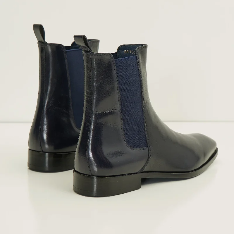 Leather Essential Chelsea Boot - Navy Buffalo