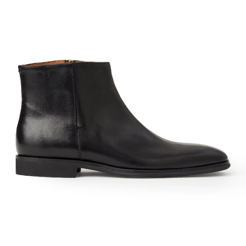 Raging Leather Side Zip Boot-Black