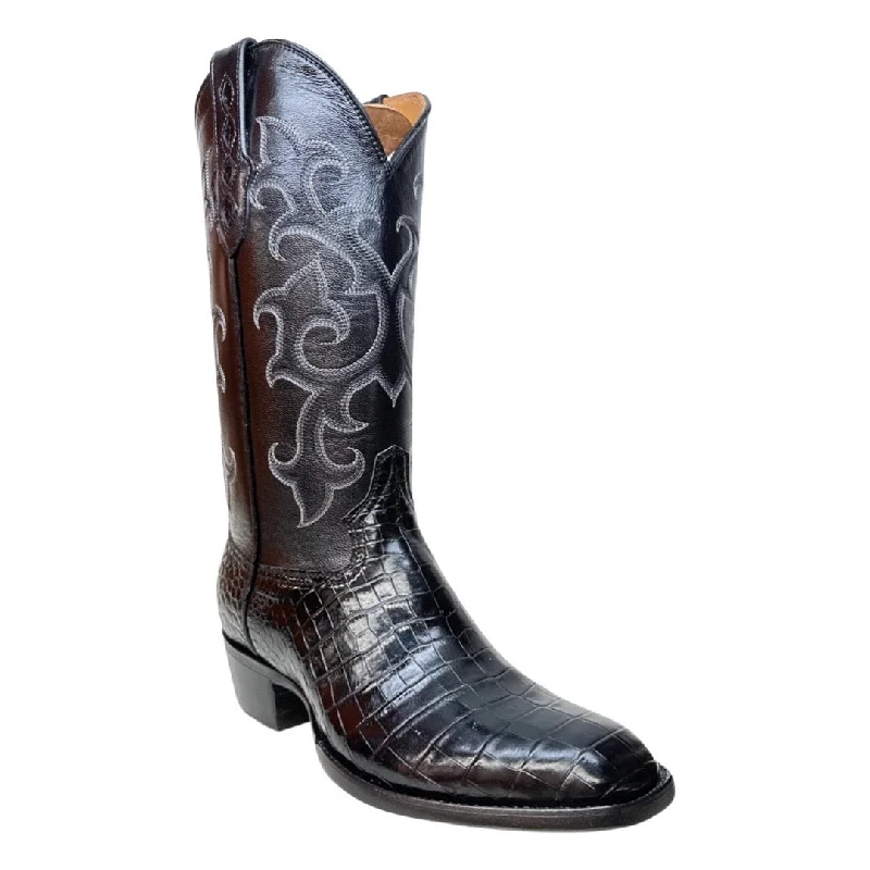 Safari Black Baby Nile Crocodile Belly Cowboy Boots