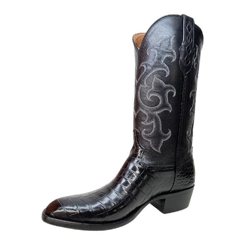 Safari Black Baby Nile Crocodile Belly Cowboy Boots