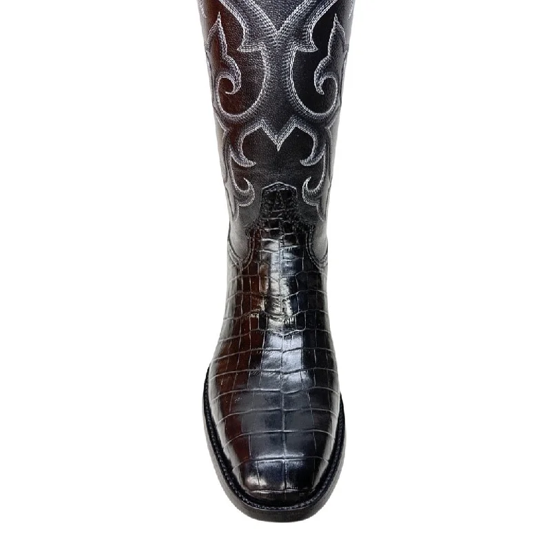 Safari Black Baby Nile Crocodile Belly Cowboy Boots