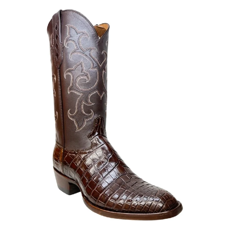 Safari Brown Baby Nile Crocodile Belly Cowboy Boots