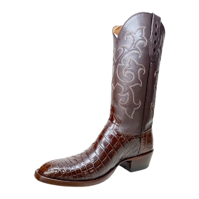 Safari Brown Baby Nile Crocodile Belly Cowboy Boots