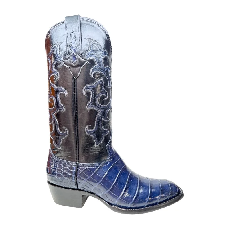 Safari Navy Blue Baby Nile Crocodile Belly Cowboy Boots