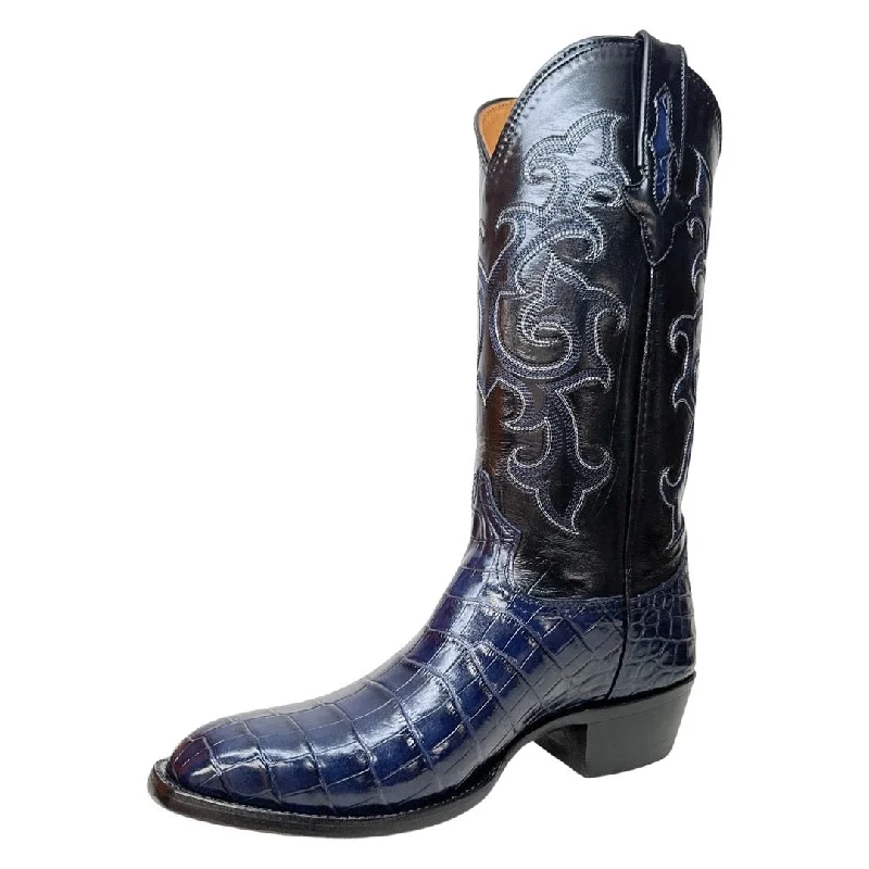 Safari Navy Blue Baby Nile Crocodile Belly Cowboy Boots