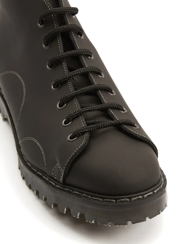 Solovair x Oliver Spencer Black Greasy Leather Monkey Boots