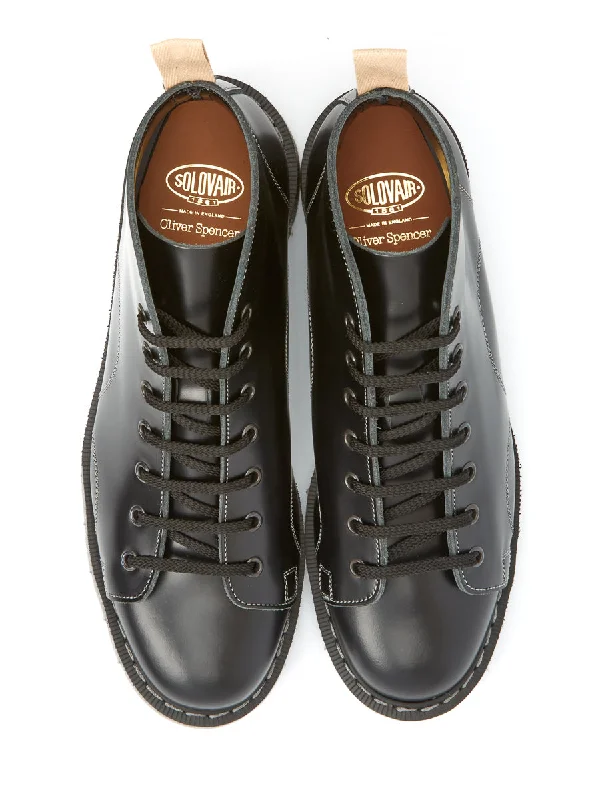 Solovair x Oliver Spencer Black Leather Monkey Boots