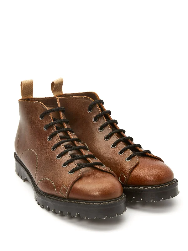 Solovair x Oliver Spencer Brown Gaucho Leather Monkey Boots