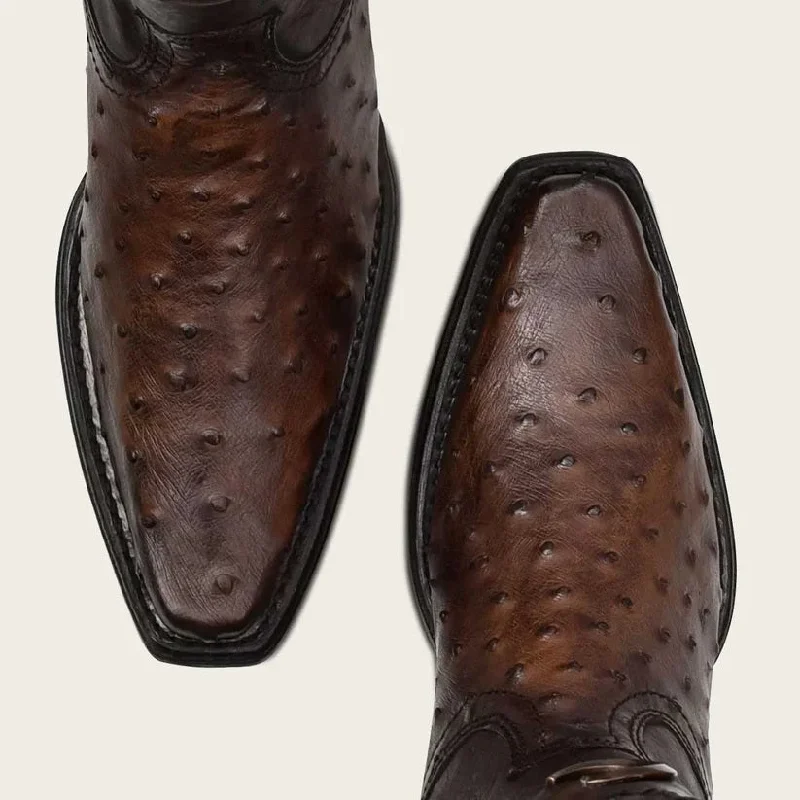 Cuadra Ostrich Snip Toe Boots Brown