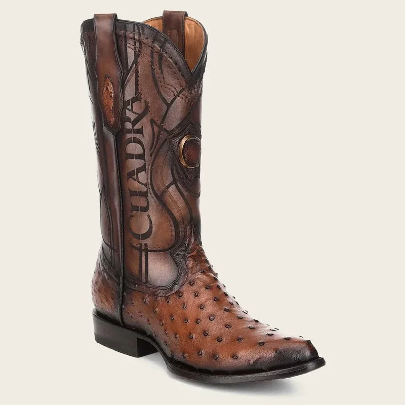 Cuadra Men's Ostrich Cowboy Boots Round Toe