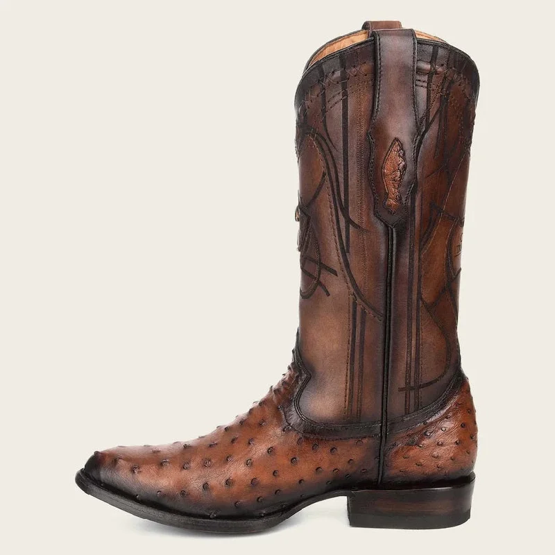 Cuadra Men's Ostrich Cowboy Boots Round Toe