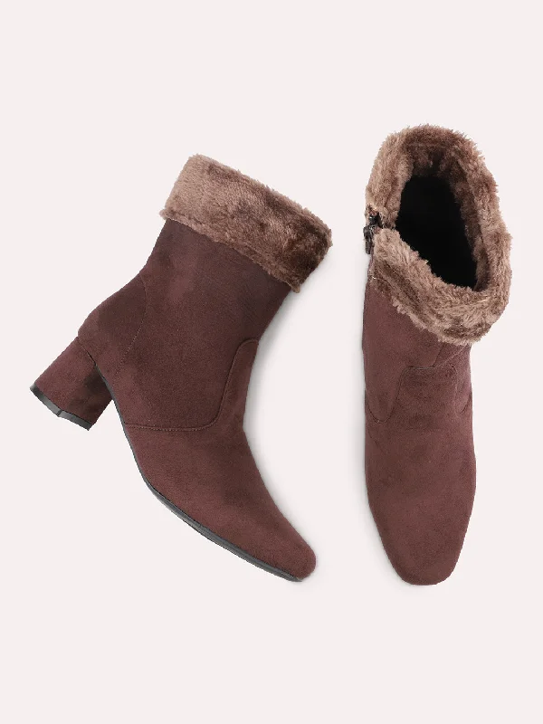 Women Brown Regular Boots