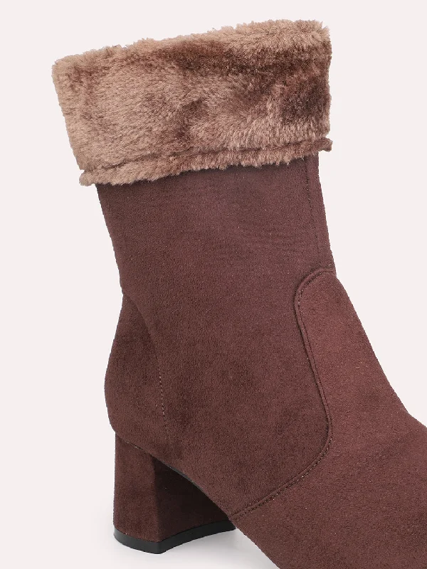 Women Brown Regular Boots