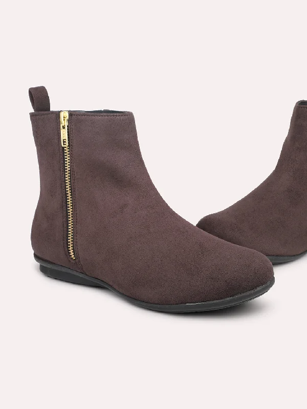 Women Brown Regular Boots