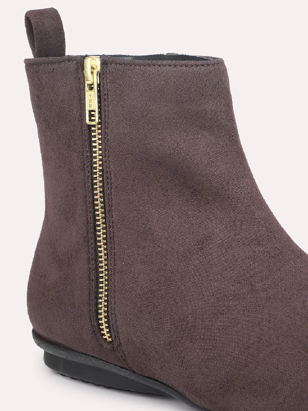 Women Brown Regular Boots