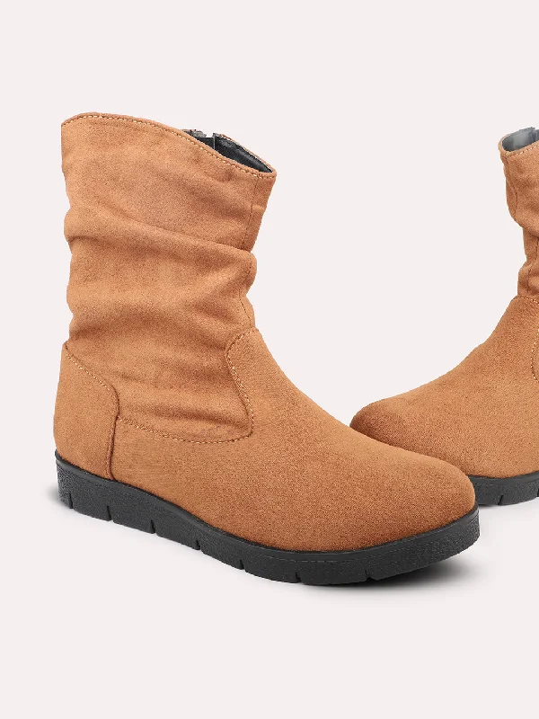 Women Tan Regular Boots