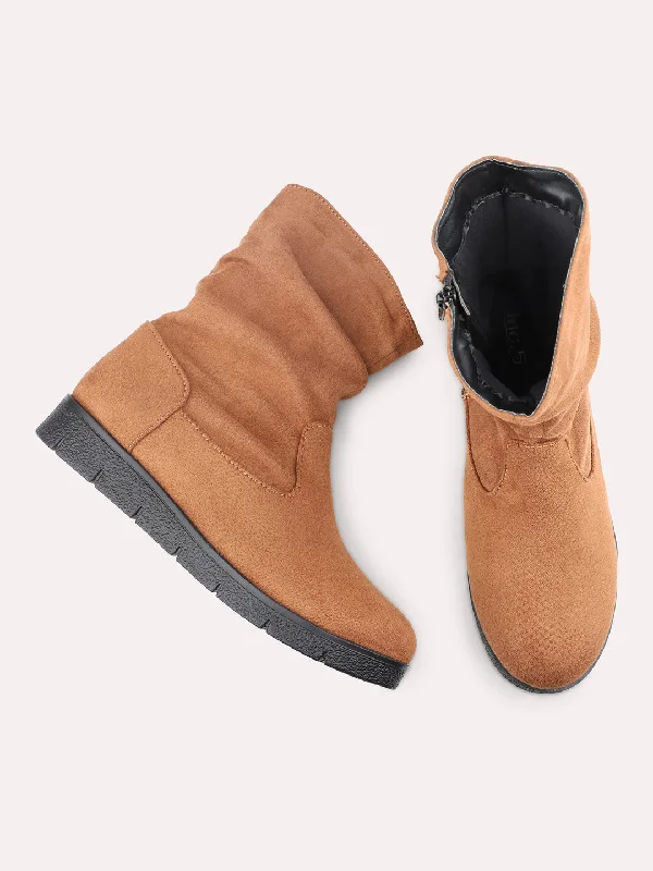 Women Tan Regular Boots