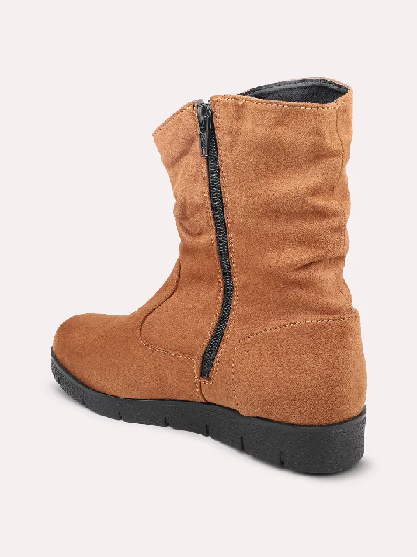 Women Tan Regular Boots