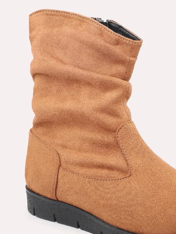 Women Tan Regular Boots