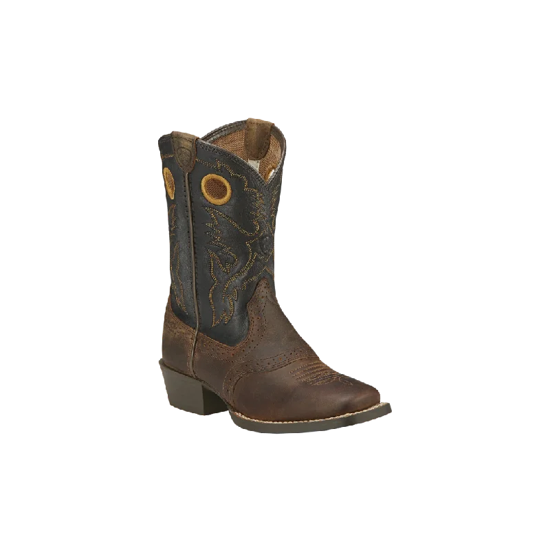 Ariat Kid's Heritage Roughstock Western Distressed Brown Boots