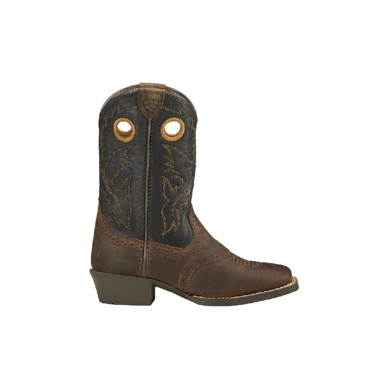 Ariat Kid's Heritage Roughstock Western Distressed Brown Boots