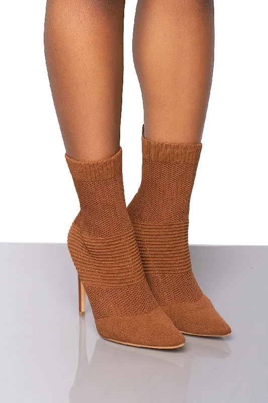 Chantria Sock Bootie- Tan