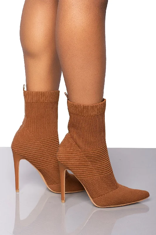 Chantria Sock Bootie- Tan