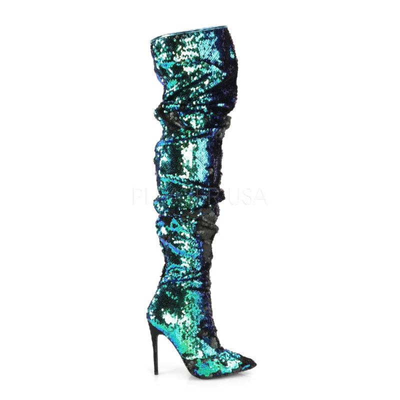 Courtly Over The Knee Green Boots