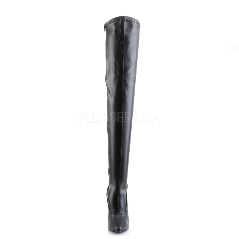 Domina Thigh High Boots Black PU