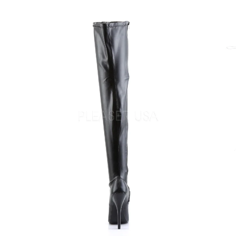 Domina Thigh High Boots Black PU