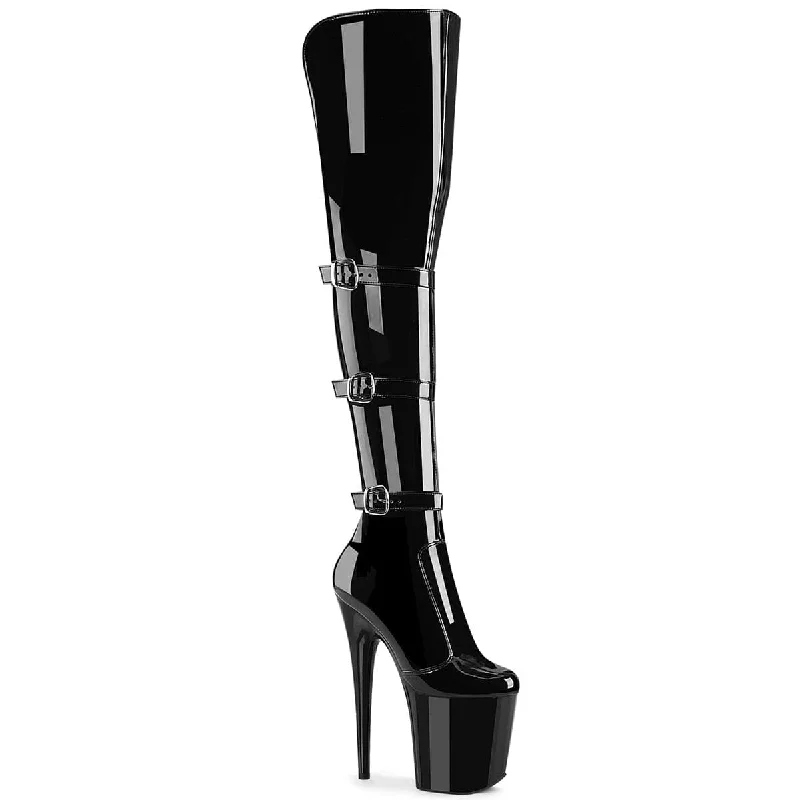 FLAMINGO-3018 Black Stretch Patent/Black