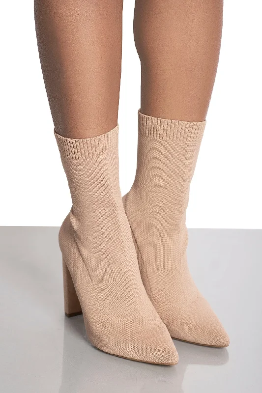 Flashy Sock Bootie (Nude)