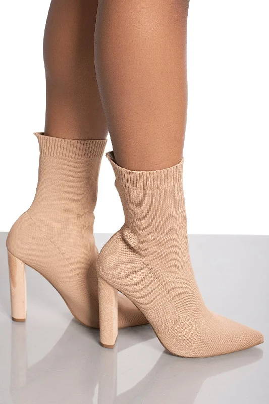 Flashy Sock Bootie (Nude)