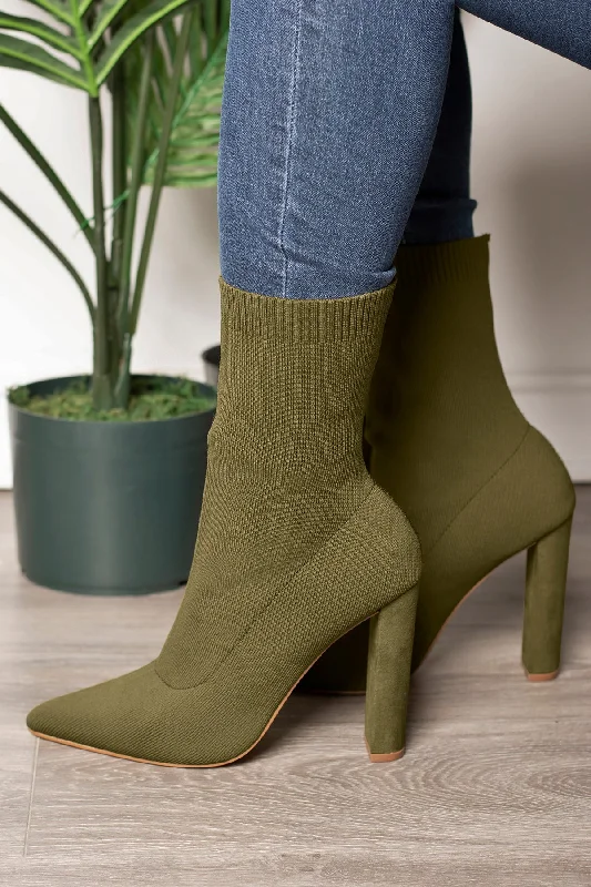 Flashy Sock Bootie (Olive)