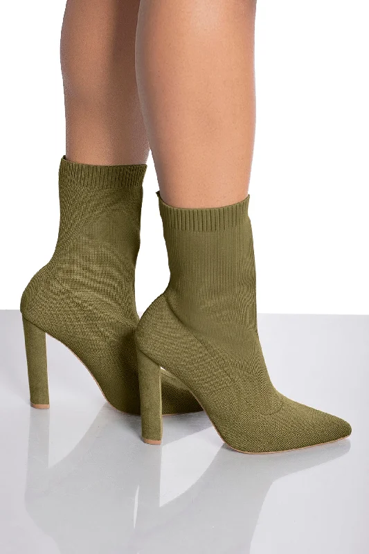 Flashy Sock Bootie (Olive)