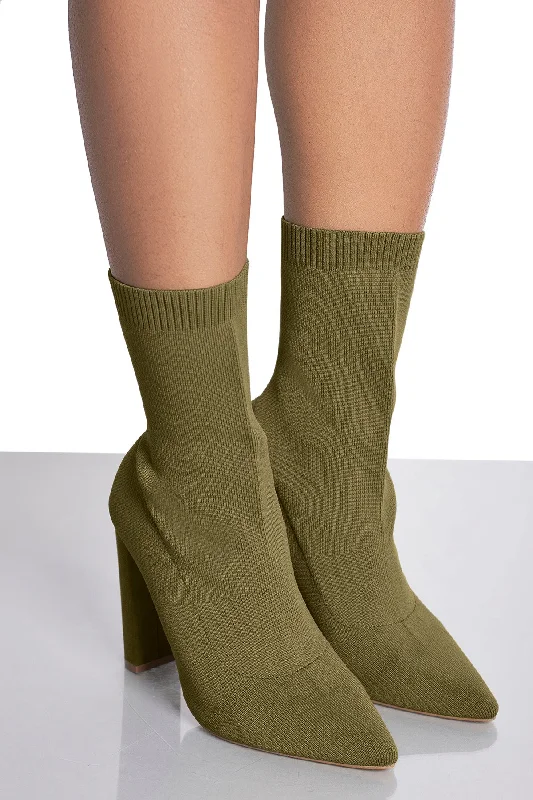 Flashy Sock Bootie (Olive)